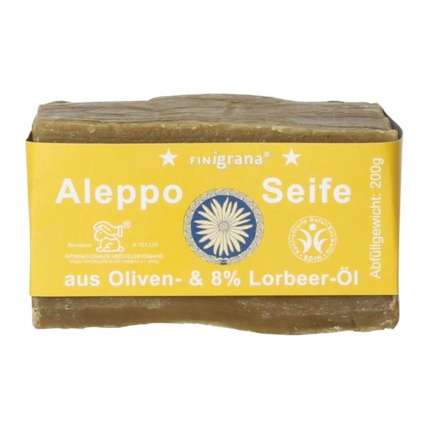 FINigrana Aleppo Olivenölseife mit 8 % Lorbeeröl 200 g