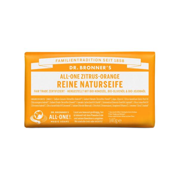 Dr Bronners Zitrus-Orange Reine Naturseife 140 g