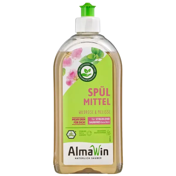 AlmaWin Dishwashing Liquid Wild Rose & Lemon Balm 0.5 L