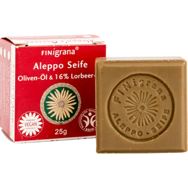 FINigrana Aleppo Olivenölseife mit 16 % Lorbeeröl 25 g