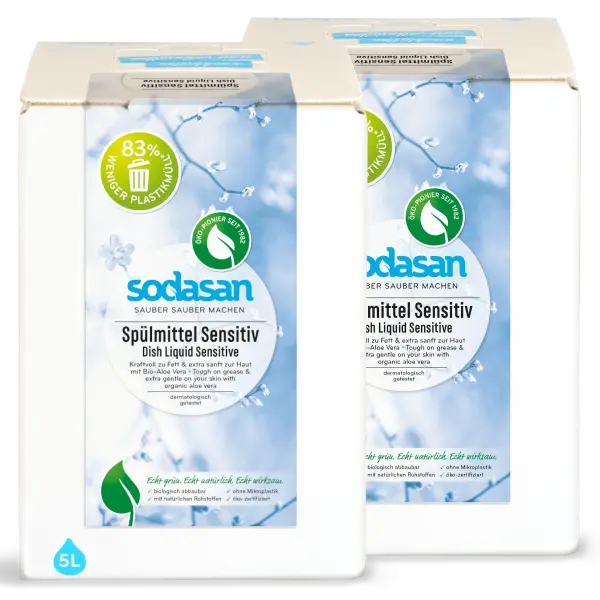 SODASAN Spülmittel Sensitiv 2 x 5 Liter | Naturhaus GmbH